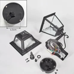 Luminaires Rustiques-hofstein Fornelos Luminaire extérieur, Lampe murale d´extérieur, Applique murale Noir, 1 lumière, Détecteur de mouvement