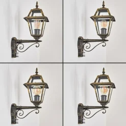 Luminaires Rustiques-hofstein Fornelos Luminaire extérieur, Lampe murale d´extérieur, Applique murale Or, Noir, 1 lumière, Détecteur de mouvement