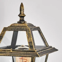 Luminaires Rustiques-hofstein Fornelos Luminaire extérieur, Lampe murale d´extérieur, Applique murale Or, Noir, 1 lumière, Détecteur de mouvement