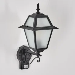 Luminaires Rustiques-hofstein Fornelos Luminaire extérieur, Lampe murale d´extérieur, Applique murale Noir, 1 lumière, Détecteur de mouvement