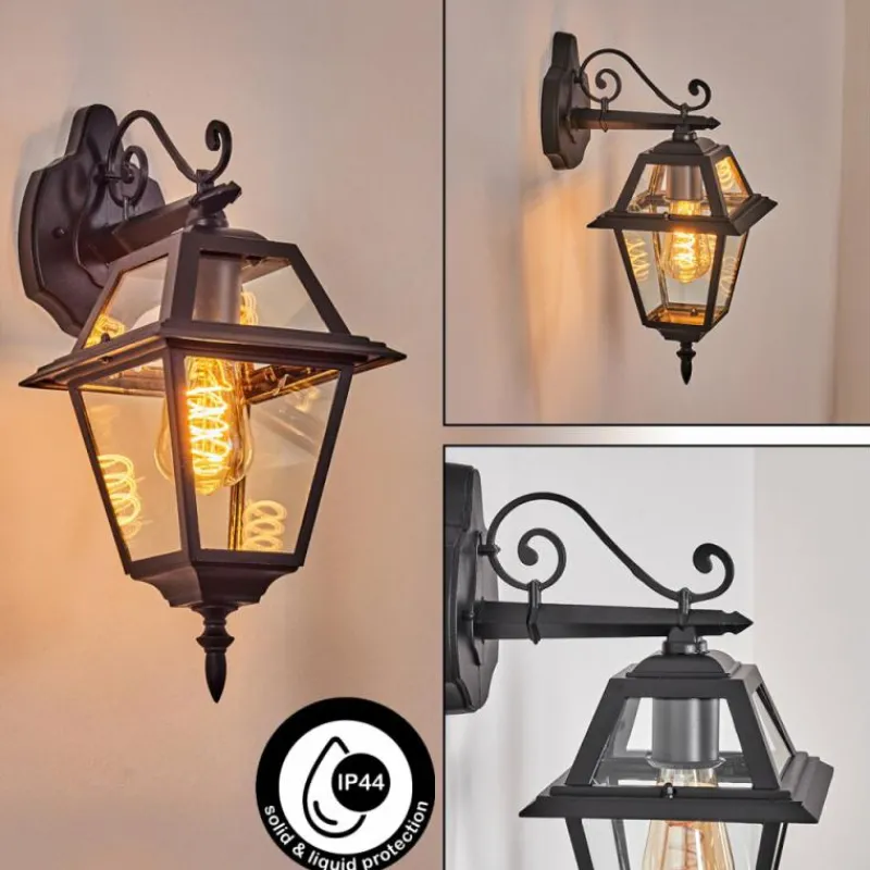 Luminaires Rustiques-hofstein Fornelos Luminaire extérieur, Lampe murale d´extérieur, Applique murale Noir, 1 lumière