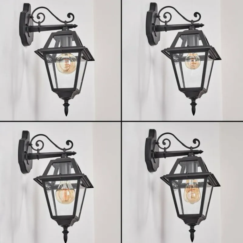 Luminaires Rustiques-hofstein Fornelos Luminaire extérieur, Lampe murale d´extérieur, Applique murale Noir, 1 lumière