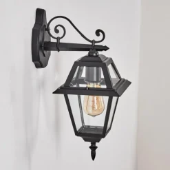 Luminaires Rustiques-hofstein Fornelos Luminaire extérieur, Lampe murale d´extérieur, Applique murale Noir, 1 lumière