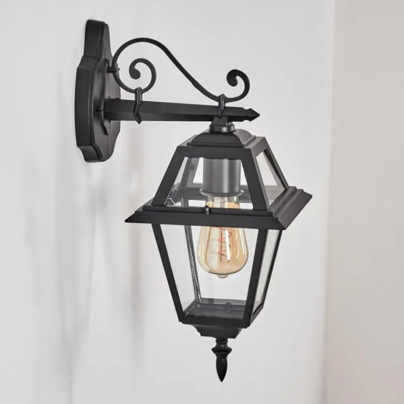 Luminaires Rustiques-hofstein Fornelos Luminaire extérieur, Lampe murale d´extérieur, Applique murale Noir, 1 lumière