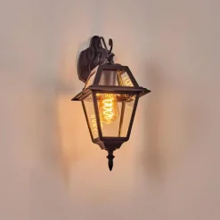 Luminaires Rustiques-hofstein Fornelos Luminaire extérieur, Lampe murale d´extérieur, Applique murale Noir, 1 lumière