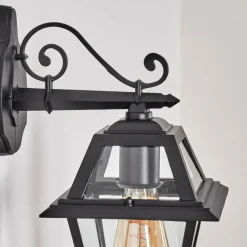 Luminaires Rustiques-hofstein Fornelos Luminaire extérieur, Lampe murale d´extérieur, Applique murale Noir, 1 lumière