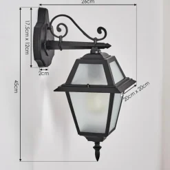 Luminaires Rustiques-hofstein Fornelos Luminaire extérieur, Lampe murale d´extérieur, Applique murale Noir, 1 lumière