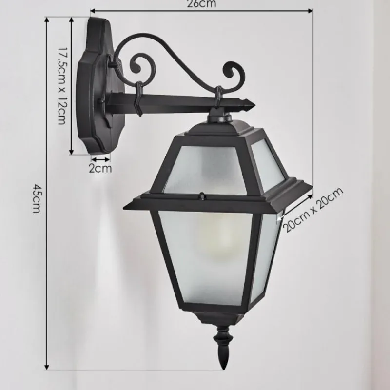 Luminaires Rustiques-hofstein Fornelos Luminaire extérieur, Lampe murale d´extérieur, Applique murale Noir, 1 lumière
