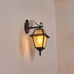 Luminaires Rustiques-hofstein Fornelos Luminaire extérieur, Lampe murale d´extérieur, Applique murale Noir, 1 lumière