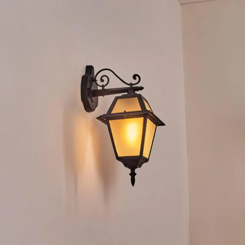 Luminaires Rustiques-hofstein Fornelos Luminaire extérieur, Lampe murale d´extérieur, Applique murale Noir, 1 lumière