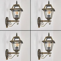 Luminaires Rustiques-hofstein Fornelos Luminaire extérieur, Lampe murale d´extérieur, Applique murale Or, Noir, 1 lumière