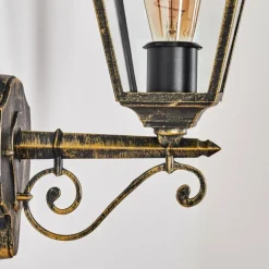 Luminaires Rustiques-hofstein Fornelos Luminaire extérieur, Lampe murale d´extérieur, Applique murale Or, Noir, 1 lumière