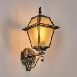 Luminaires Rustiques-hofstein Fornelos Luminaire extérieur, Lampe murale d´extérieur, Applique murale Or, Noir, 1 lumière