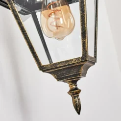 Luminaires Rustiques-hofstein Fornelos Luminaire extérieur, Lampe murale d´extérieur, Applique murale Or, Noir, 1 lumière