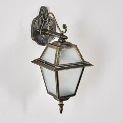 Luminaires Rustiques-hofstein Fornelos Luminaire extérieur, Lampe murale d´extérieur, Applique murale Or, Noir, 1 lumière