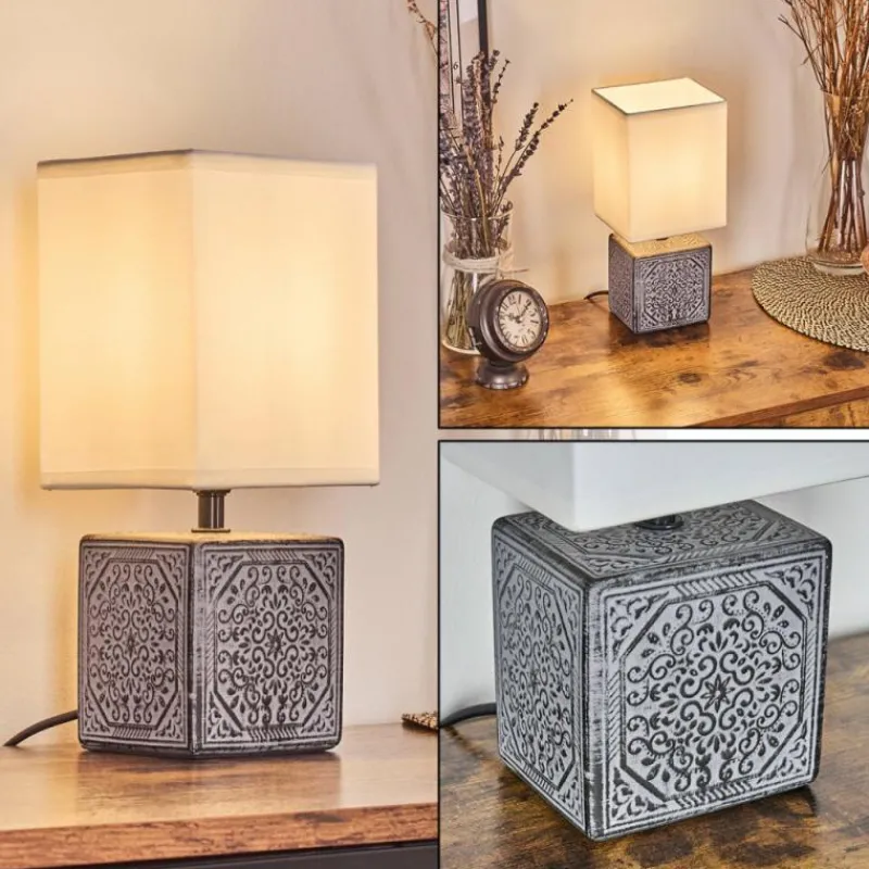 Lampes En Tissu-hofstein Forshyttan Lampe à poser Gris, Blanc, 1 lumière