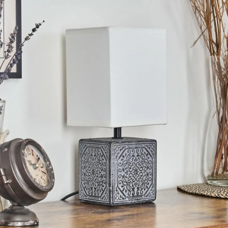 Lampes En Tissu-hofstein Forshyttan Lampe à poser Gris, Blanc, 1 lumière