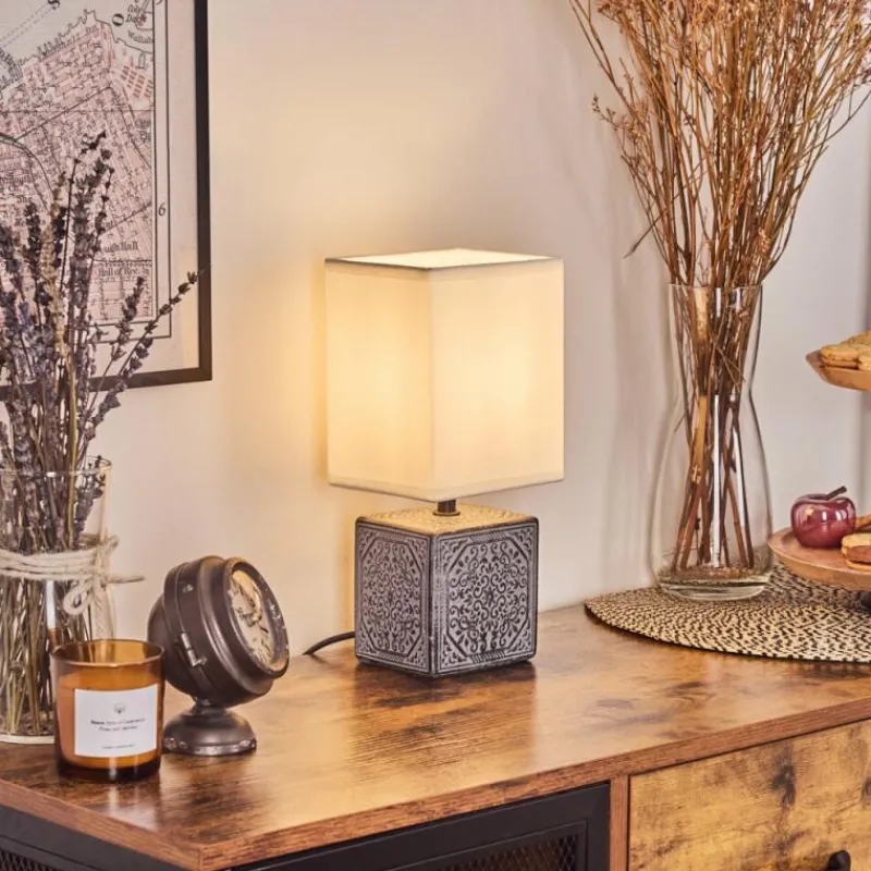 Lampes En Tissu-hofstein Forshyttan Lampe à poser Gris, Blanc, 1 lumière