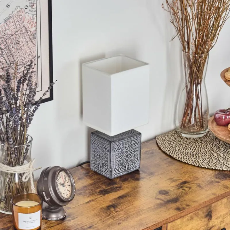 Lampes En Tissu-hofstein Forshyttan Lampe à poser Gris, Blanc, 1 lumière