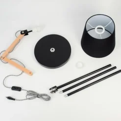 Lampes En Tissu-hofstein Fridene Lampadaire Écru, Noir, 1 lumière