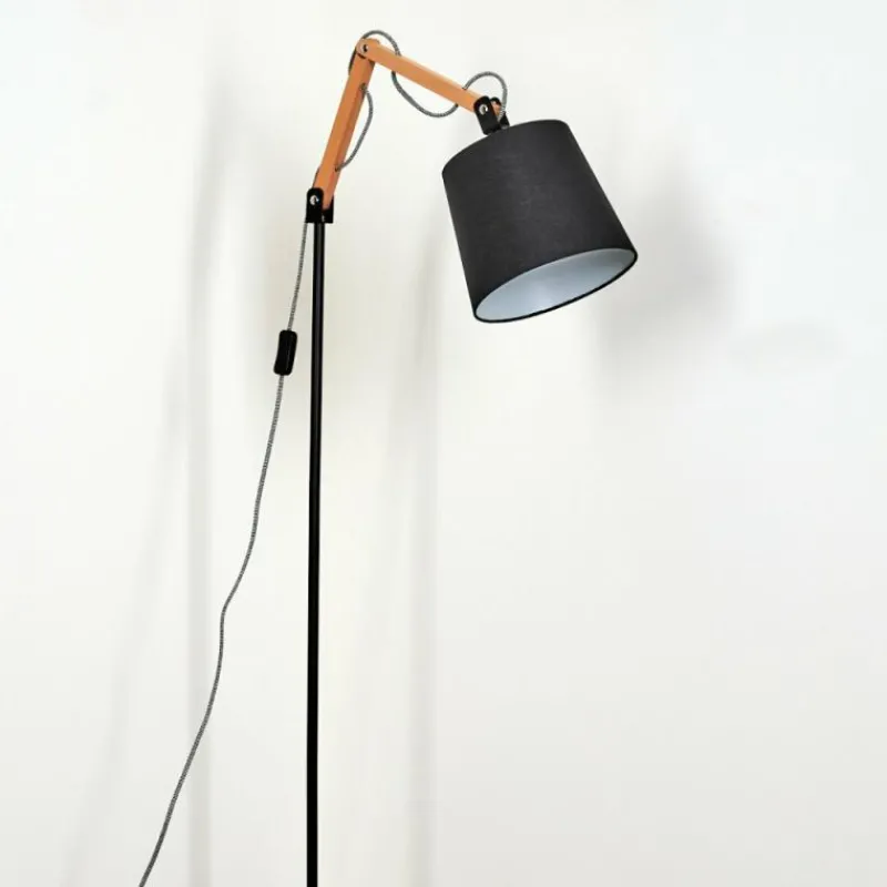 Lampes En Tissu-hofstein Fridene Lampadaire Écru, Noir, 1 lumière