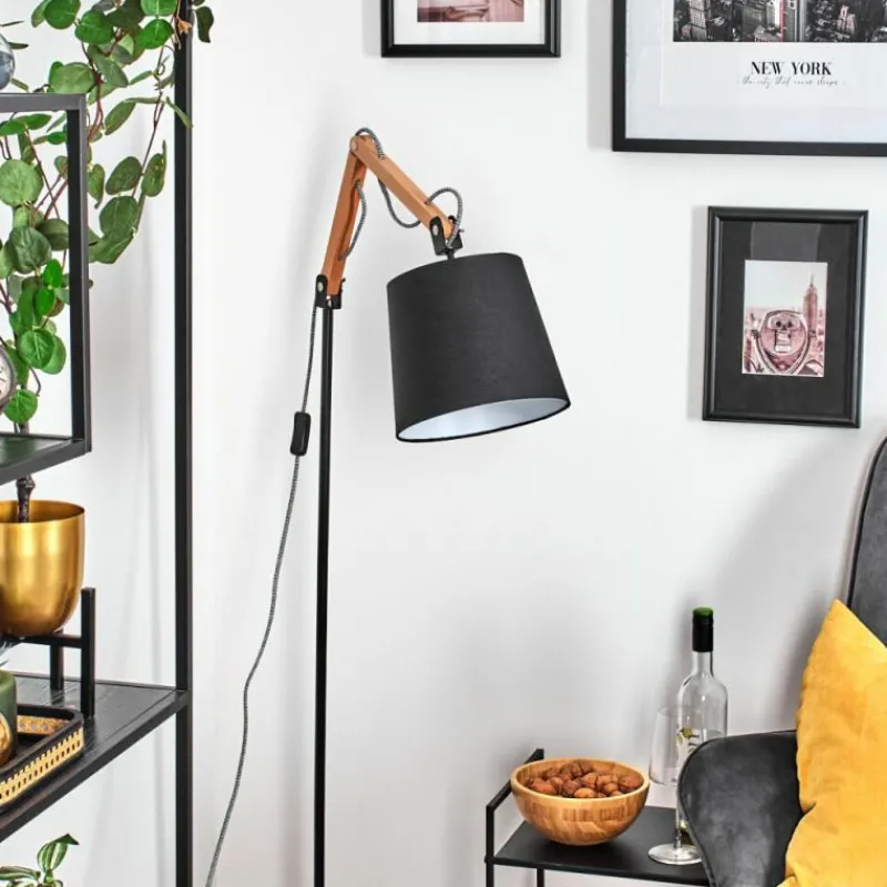 Lampes En Tissu-hofstein Fridene Lampadaire Écru, Noir, 1 lumière