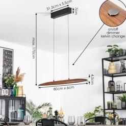 hofstein Fugelsta Suspension, Suspension LED Noir, 1 lumière