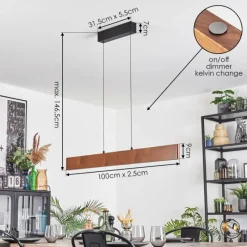 hofstein Fugelsta Suspension, Suspension LED Noir, 1 lumière