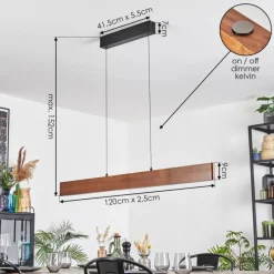 hofstein Fugelsta Suspension, Suspension LED Noir, 1 lumière