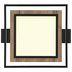 Lampes En Bois-Luminaires Globo Lighting GABALDO Plafonnier LED Couleur bois, Noir, Blanc, 1 lumière