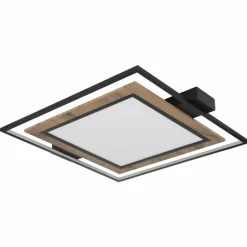 Lampes En Bois-Luminaires Globo Lighting GABALDO Plafonnier LED Couleur bois, Noir, Blanc, 1 lumière