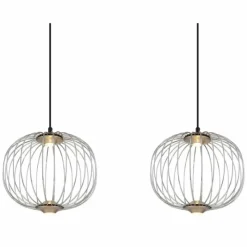 Luminaires Globo Lighting Galway Suspension LED Nickel mat, 1 lumière* Éclairage Led
