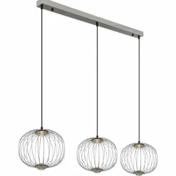 Luminaires Globo Lighting Galway Suspension LED Nickel mat, 1 lumière* Éclairage Led