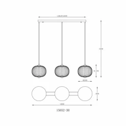 Luminaires Globo Lighting Galway Suspension LED Noir, 1 lumière* Éclairage Led