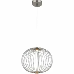 Luminaires Globo Lighting Galway Suspension LED Nickel mat, 1 lumière* Éclairage Led