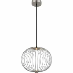 Luminaires Globo Lighting Galway Suspension LED Nickel mat, 1 lumière* Éclairage Led