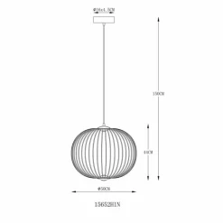 Luminaires Globo Lighting Galway Suspension LED Nickel mat, 1 lumière* Éclairage Led