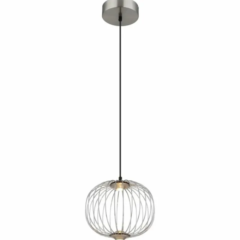Luminaires Globo Lighting Galway Suspension LED Nickel mat, 1 lumière* Éclairage Led