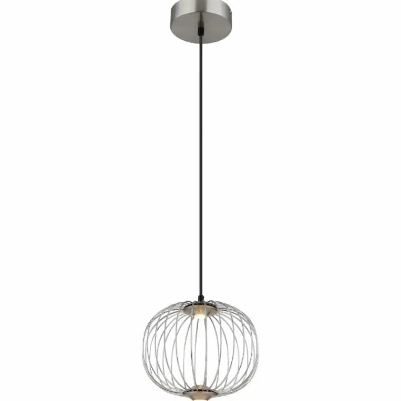 Luminaires Globo Lighting Galway Suspension LED Nickel mat, 1 lumière* Éclairage Led