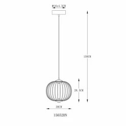 Luminaires Globo Lighting Galway Suspension LED Nickel mat, 1 lumière* Éclairage Led