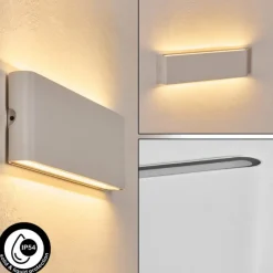 hofstein Gamas Lampe murale d´extérieur, Luminaire de salle de bain, Applique murale, Spot mural Blanc, 1 lumière