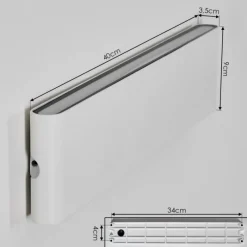 hofstein Gamas Lampe murale d´extérieur, Luminaire de salle de bain, Applique murale, Spot mural Blanc, 1 lumière