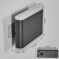 hofstein Gamas Lampe murale d´extérieur, Applique murale Anthracite, 1 lumière