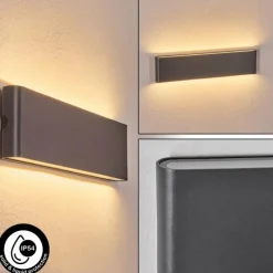 hofstein Gamas Lampe murale d´extérieur, Luminaire de salle de bain, Applique murale, Spot mural Anthracite, 1 lumière