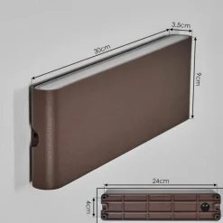 hofstein Gamas Lampe murale d´extérieur, Luminaire de salle de bain, Applique murale, Spot mural Rouille, 1 lumière