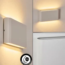 hofstein Gamas Lampe murale d´extérieur, Luminaire de salle de bain, Luminaire Up & Down, Applique murale Blanc, 1 lumière
