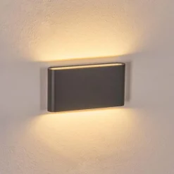 hofstein Gamas Lampe murale d´extérieur, Luminaire de salle de bain, Luminaire Up & Down, Applique murale Anthracite, 1 lumière