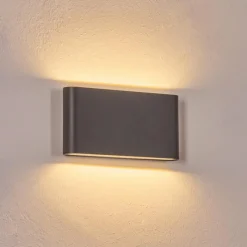 hofstein Gamas Lampe murale d´extérieur, Luminaire de salle de bain, Luminaire Up & Down, Applique murale Anthracite, 1 lumière