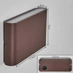 hofstein Gamas Lampe murale d´extérieur, Luminaire de salle de bain, Luminaire Up & Down, Applique murale LED Rouille, 1 lumière