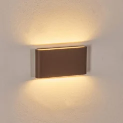 hofstein Gamas Lampe murale d´extérieur, Luminaire de salle de bain, Luminaire Up & Down, Applique murale LED Rouille, 1 lumière